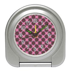 Purple Pattern Texture Travel Alarm Clock