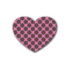 Purple Pattern Texture Heart Coaster (4 Pack) 