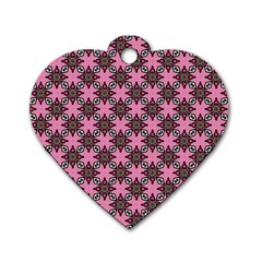 Purple Pattern Texture Dog Tag Heart (one Side) by HermanTelo