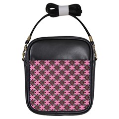 Purple Pattern Texture Girls Sling Bag