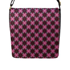 Purple Pattern Texture Flap Closure Messenger Bag (l)