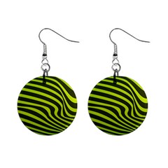 Wave Green Mini Button Earrings