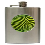 Wave Green Hip Flask (6 oz) Front