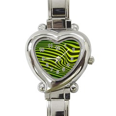 Wave Green Heart Italian Charm Watch