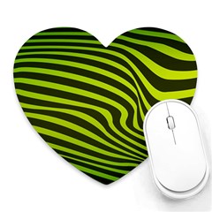 Wave Green Heart Mousepads