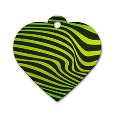 Wave Green Dog Tag Heart (two Sides)