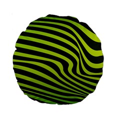 Wave Green Standard 15  Premium Round Cushions by HermanTelo