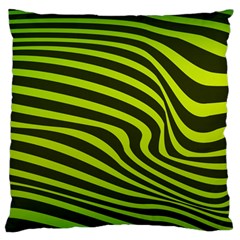 Wave Green Large Flano Cushion Case (two Sides) by HermanTelo