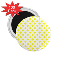 Yellow White 2 25  Magnets (100 Pack)  by HermanTelo