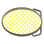 Yellow White Belt Buckles Front