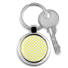 Yellow White Key Chain (round) by HermanTelo