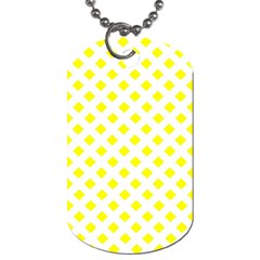 Yellow White Dog Tag (two Sides)