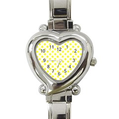 Yellow White Heart Italian Charm Watch