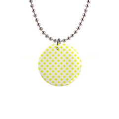 Yellow White 1  Button Necklace by HermanTelo