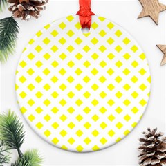 Yellow White Round Ornament (two Sides)