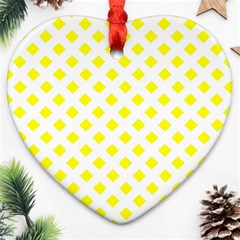 Yellow White Heart Ornament (two Sides)