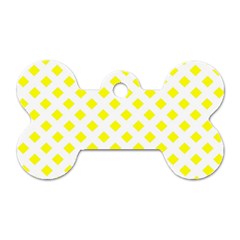 Yellow White Dog Tag Bone (two Sides)