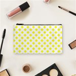 Yellow White Cosmetic Bag (Small) Front