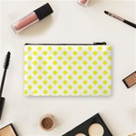 Yellow White Cosmetic Bag (Small) Back