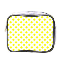 Yellow White Mini Toiletries Bag (one Side) by HermanTelo