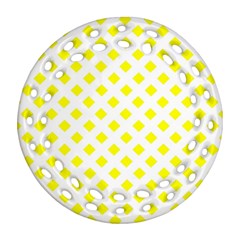 Yellow White Ornament (round Filigree)