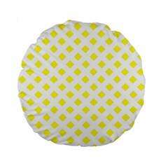 Yellow White Standard 15  Premium Round Cushions