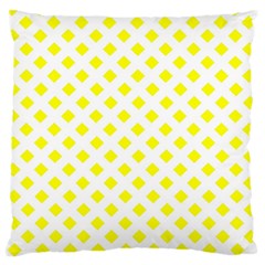 Yellow White Large Flano Cushion Case (two Sides)