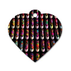 Texture Abstract Dog Tag Heart (one Side)