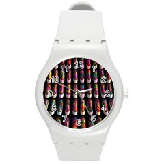 Texture Abstract Round Plastic Sport Watch (m)