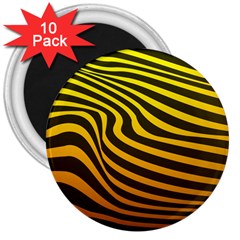 Wave Line Curve Abstract 3  Magnets (10 Pack)  by HermanTelo