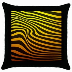 Wave Line Curve Abstract Throw Pillow Case (black) by HermanTelo