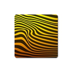 Wave Line Curve Abstract Square Magnet by HermanTelo