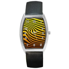 Wave Line Curve Abstract Barrel Style Metal Watch