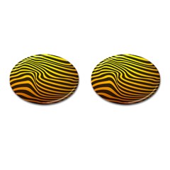 Wave Line Curve Abstract Cufflinks (oval)