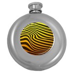 Wave Line Curve Abstract Round Hip Flask (5 oz) Front