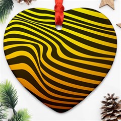 Wave Line Curve Abstract Heart Ornament (two Sides)