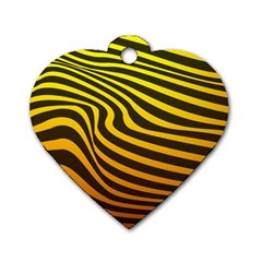 Wave Line Curve Abstract Dog Tag Heart (one Side) by HermanTelo