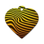 Wave Line Curve Abstract Dog Tag Heart (One Side) Front