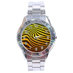 Wave Line Curve Abstract Stainless Steel Analogue Watch by HermanTelo