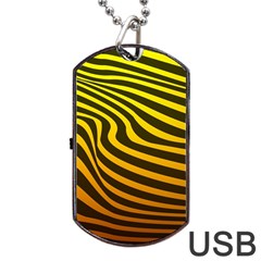 Wave Line Curve Abstract Dog Tag Usb Flash (two Sides) by HermanTelo