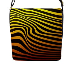 Wave Line Curve Abstract Flap Closure Messenger Bag (l) by HermanTelo