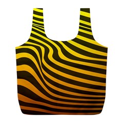 Wave Line Curve Abstract Full Print Recycle Bag (l)