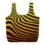 Wave Line Curve Abstract Full Print Recycle Bag (L) Front