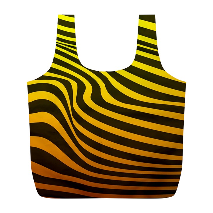 Wave Line Curve Abstract Full Print Recycle Bag (L)