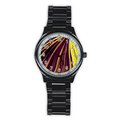 Lines Swinging Fantasy Stainless Steel Round Watch by Bajindul