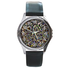 Circle Plasma Artistically Abstract Round Metal Watch by Bajindul