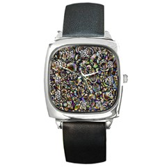 Circle Plasma Artistically Abstract Square Metal Watch by Bajindul