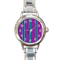 Fabric Pattern Color Structure Round Italian Charm Watch by Bajindul