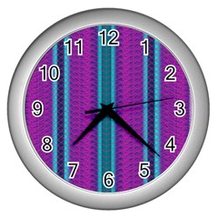 Fabric Pattern Color Structure Wall Clock (silver) by Bajindul