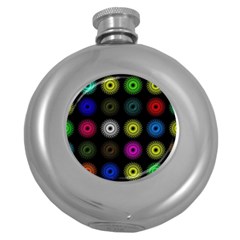 Flowers Arrangement Symmetry Round Hip Flask (5 Oz) by Bajindul